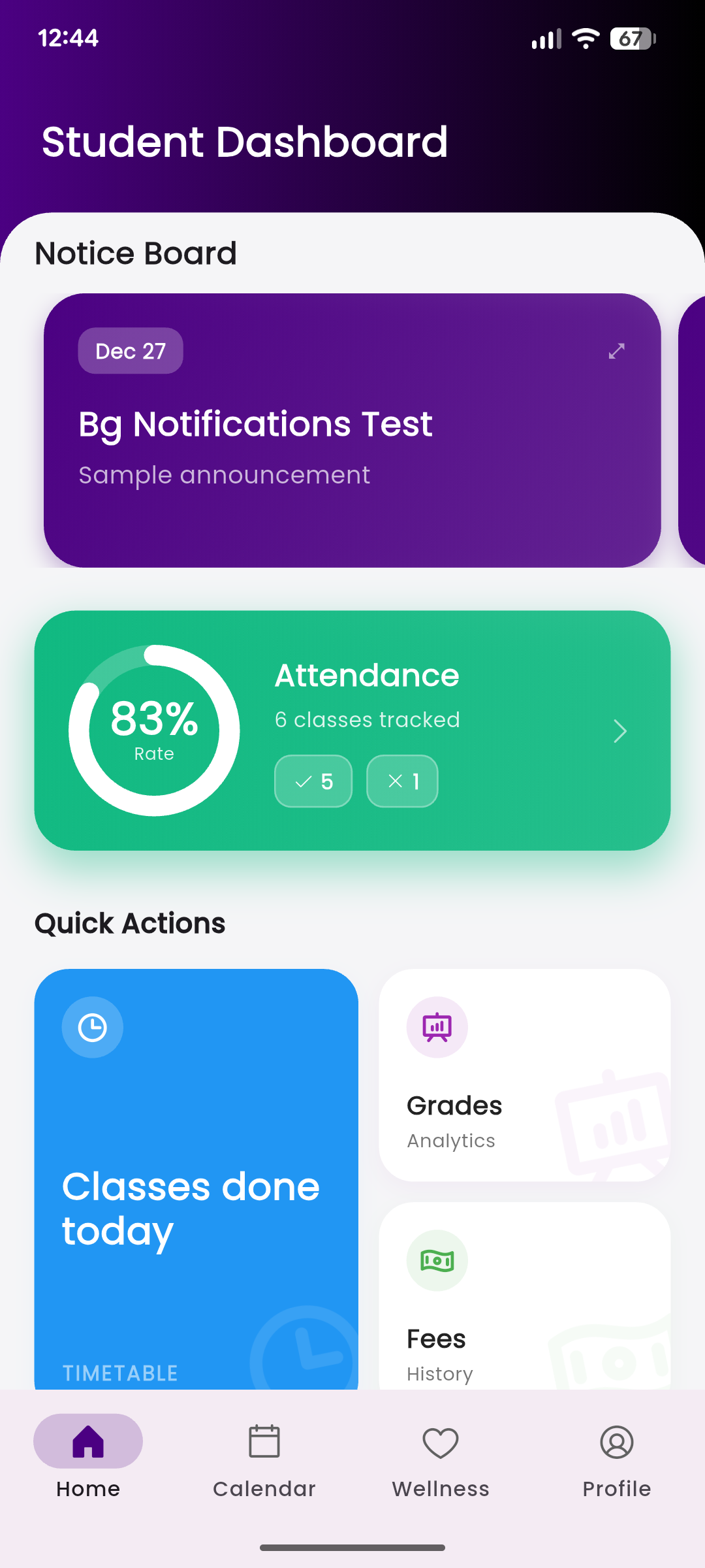 Orbit student dashboard